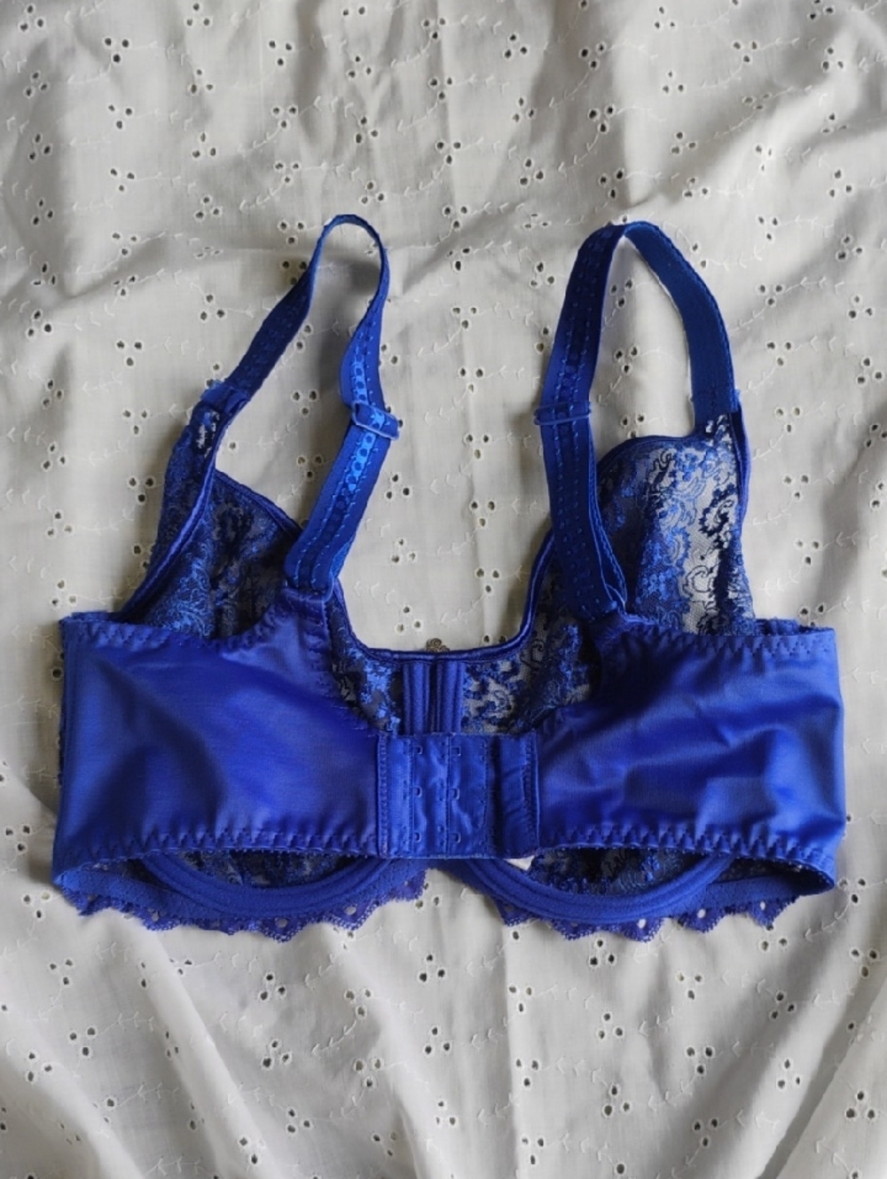 EMPREINTE Blue Lace Underwire Bra with Feminine Floral Lace - Picture 4 of 11
